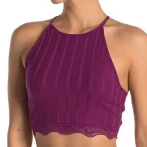 Free People All Your Love Crop Top in Wineberry Purple Size XS NWOT